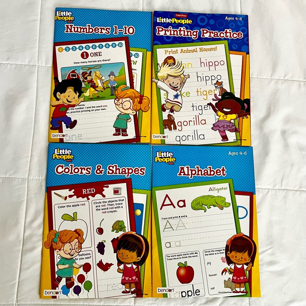 Little People Early Learning Activity Workbooks 4 Books Set